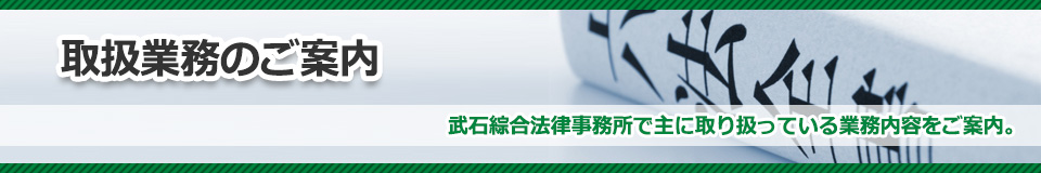 武石綜合法律事務所 取扱業務のご案内イメージ